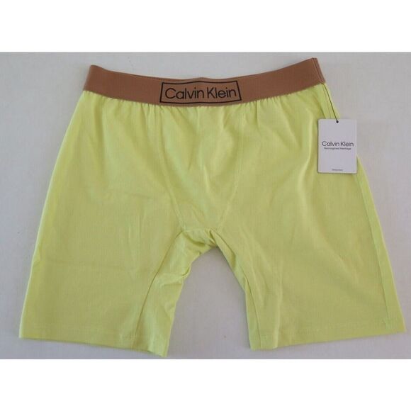 Calvin Klein QS6781 340 Women's Sz S Yellow Reimagined Heritage Sleep Shorts - Picture 1 of 2